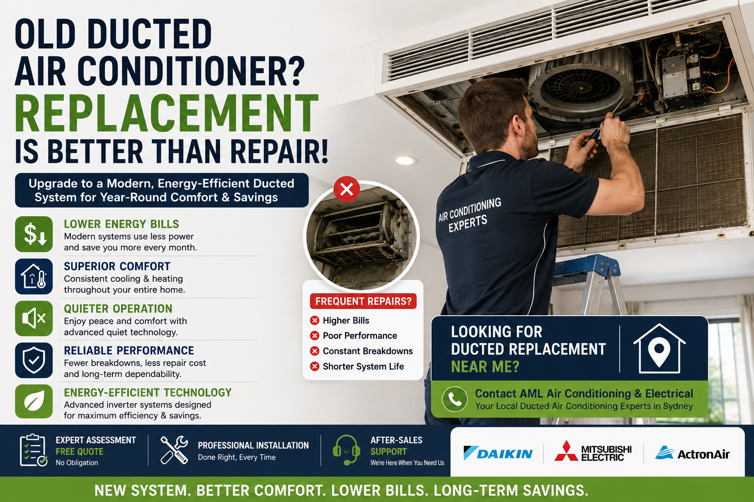 Old Ducted Air Conditioner? Here’s Why Replacement Is Better Than Repair